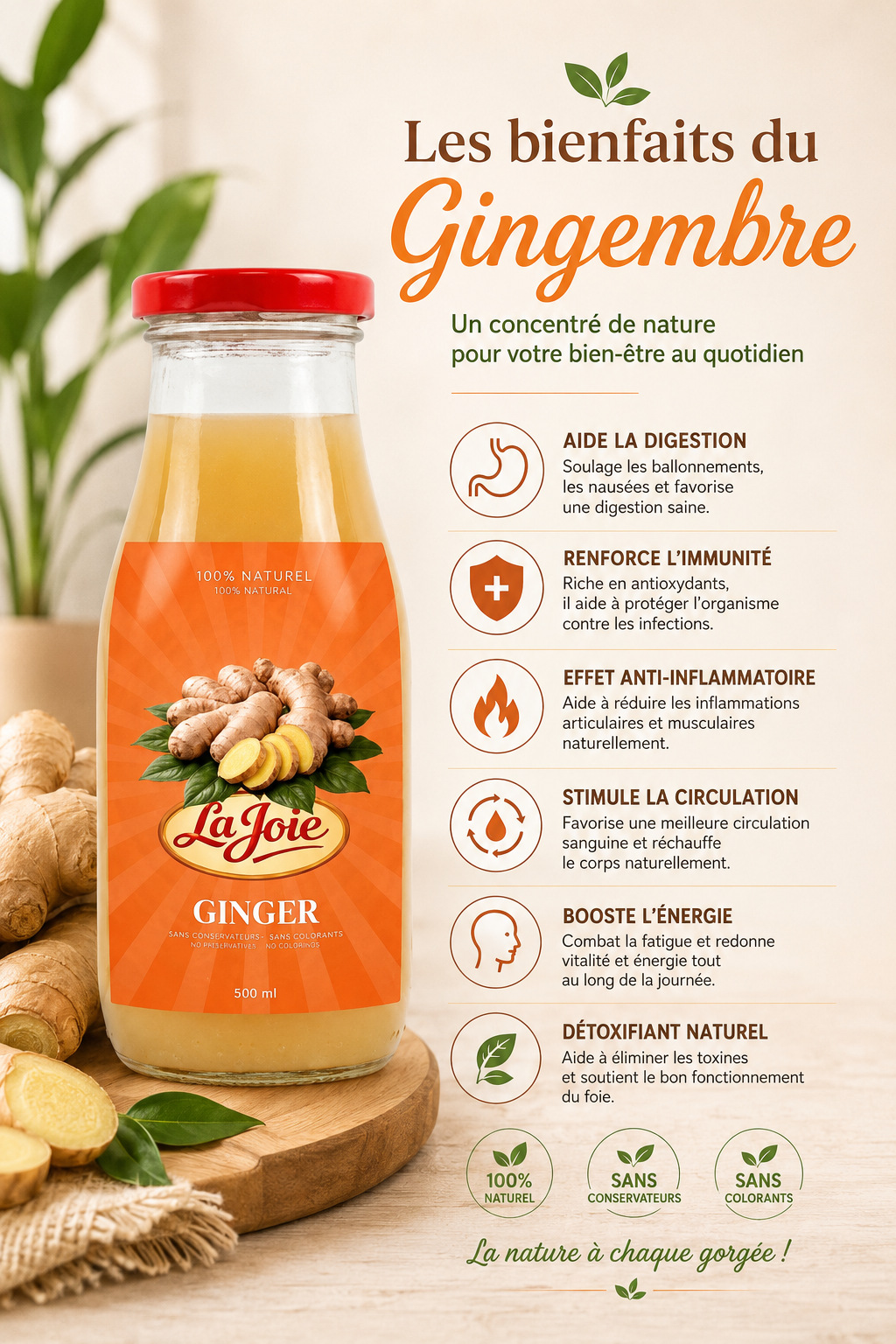 Les bienfaits du gingembre — jus La Joie